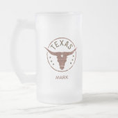 Personalisiert Texas Longhorn Mattglas Bierglas (Links)