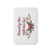 Personalisiert Text Holly und Berry Christmas Badematte (Vorderseite Vertikal)