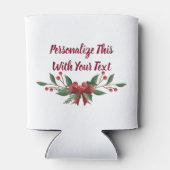 Personalisiert Text Holly und Berry Christmas Dosenkühler (Rückseite)