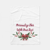 Personalisiert Text Holly und Berry Christmas Fleecedecke (Vorderseite)