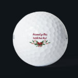 Personalisiert Text Holly und Berry Christmas Golfball<br><div class="desc">Personalisierter Text Holly und Berry Weihnachtsarrangements Urlaub oder Winter Design in Crimson Red und Pine Dark Green mit einem niedlichen Bow. Passen Sie es mit Ihrem Namen,  Wörtern oder Zitat an. ~ Karo mein Shop zu sehen,  die gesamte Suite für dieses Design!</div>