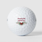 Personalisiert Text Holly und Berry Christmas Golfball (Vorderseite)