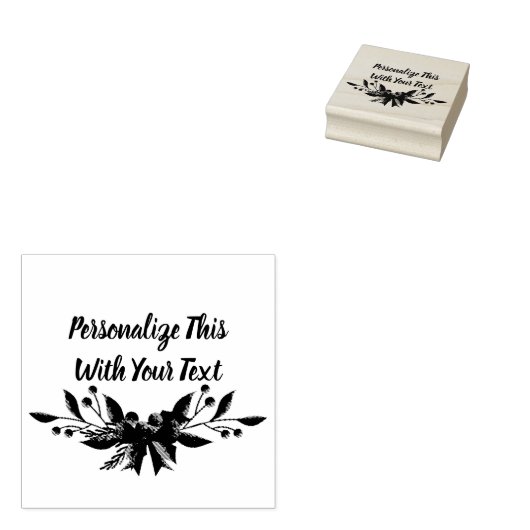 Personalisiert Text Holly und Berry Christmas Gummistempel (Stempel)