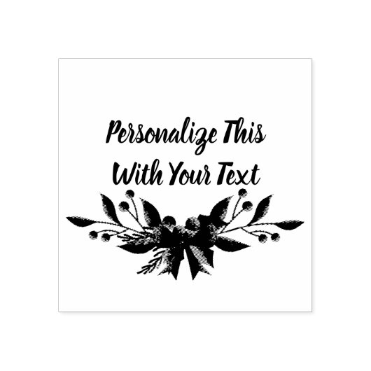 Personalisiert Text Holly und Berry Christmas Gummistempel (Prägung)