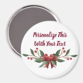 Personalisiert Text Holly und Berry Christmas Magnet (Vorderseite/Rückseite)