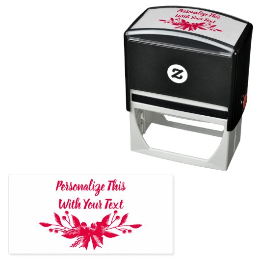 Personalisiert Text Holly und Berry Christmas Permastempel (Beispiel)