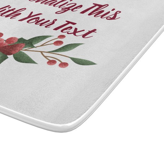 Personalisiert Text Holly und Berry Christmas Schneidebrett (Ecke)