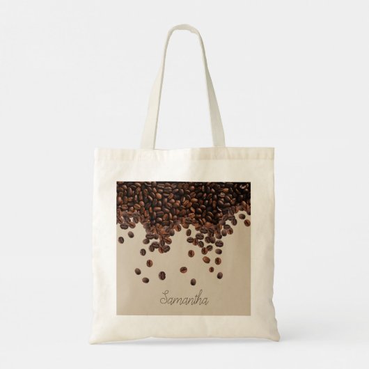 Personalisiert-Text-Kaffeebohnen Tragetasche (Rückseite)