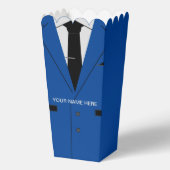 Personalisiert Textfeld "Text Blau Anzug Popcorn" Geschenkschachtel (Rückseite)