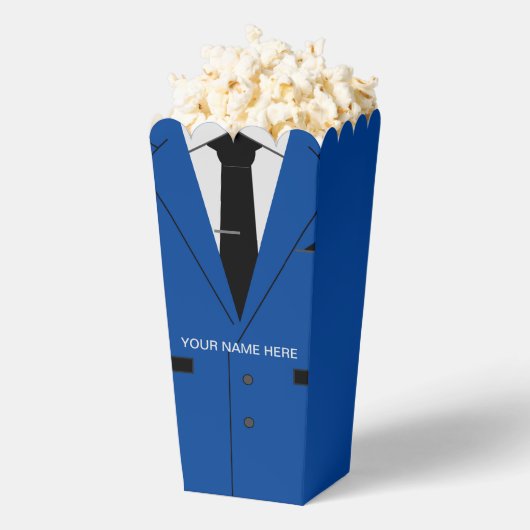 Personalisiert Textfeld "Text Blau Anzug Popcorn" Geschenkschachtel (Geplatzt)