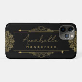personalisiert The Elegante Gold & Black Case-Mate iPhone Hülle (Rückseite (Horizontal))