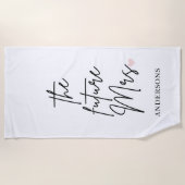 Personalisiert "The Future Mrs." Bridal Beach Hand Strandtuch (Vorderseite)