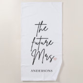 Personalisiert "The Future Mrs." Bridal Beach Hand Strandtuch (Vorderseite)