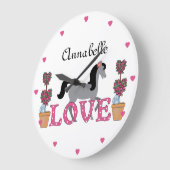Personalisiert The Hübsch Ponies Liebe Pferdeklemm Große Wanduhr (Winkel)