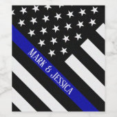 Personalisiert Thin Blue Line Celebration Weinetikett (Einzelnes Label)