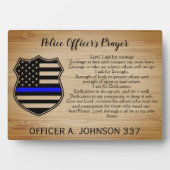 Personalisiert Thin Blue Line Police Praque Fotoplatte (Vorderseite)