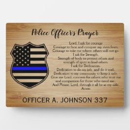 Personalisiert Thin Blue Line Police Praque Fotoplatte