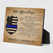 Personalisiert Thin Blue Line Police Praque Fotoplatte (Seite)