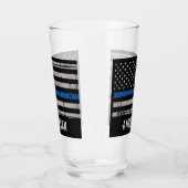 Personalisiert Thin Blue Line Polizeibeamter Beer Glas (Links)