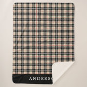 Personalisiert Thompson Camel Tartan Kariertes Mus Sherpadecke (Vorderseite)
