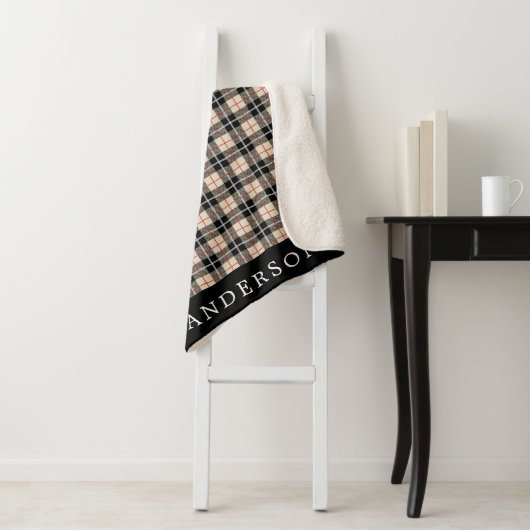 Personalisiert Thompson Camel Tartan Kariertes Mus Sherpadecke (Beispiel)