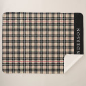 Personalisiert Thompson Camel Tartan Kariertes Mus Sherpadecke (Vorderseite (Horizontal))