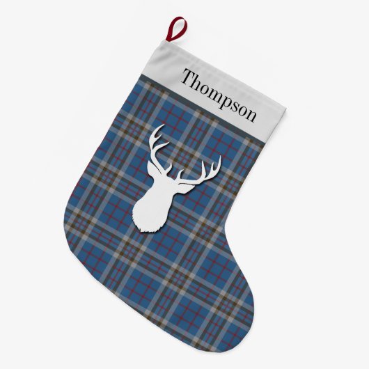 Personalisiert Thompson Tartan Karo Kariert Großer Weihnachtsstrumpf (Vorderansicht (hängend))