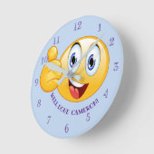 Personalisiert Thumbs Up gut gemachte Emoji Runde Wanduhr (Winkel)
