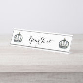 Personalisiert "Tiara" Schreibtischnamensplakette (Vorderseite )