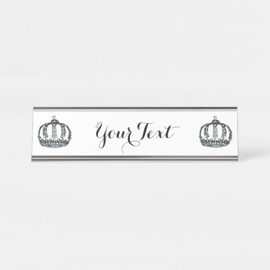 Personalisiert "Tiara" Schreibtischnamensplakette (Vorderseite )