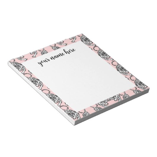 Personalisiert Tiger Notepad Notizblock (angewinkelt)