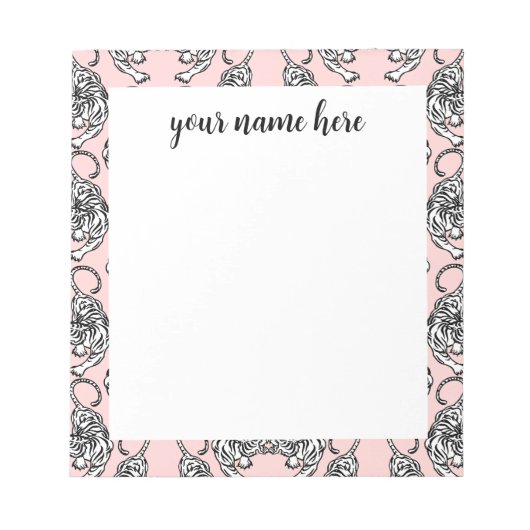 Personalisiert Tiger Notepad Notizblock (Vorderseite)