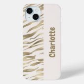Personalisiert Tiger Print Gold iPhone Case (Rückseite)