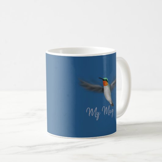 Personalisiert Tiny Illustriert Hummingbird Kaffeetasse (VorderseiteRechts)