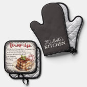 Personalisiert Tiramisa Backrezeption Ofenhandschuh & Topflappen-Set (Vorderseite/Rückseite)