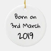 Personalisiert Toadstol & Dragonfly Neugeborene Keramik Ornament (Hinten)