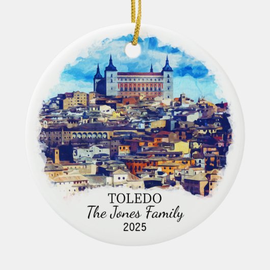 Personalisiert Toledo Ornament, Spanien Keramik Ornament (Vorne)