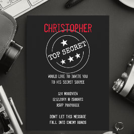 PERSONALISIERT TOP SECRET PARTY EINLADUNG
