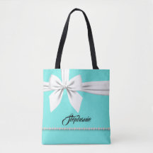 Personalisiert Tote Bag Aqua Bold & Bougie Geschen