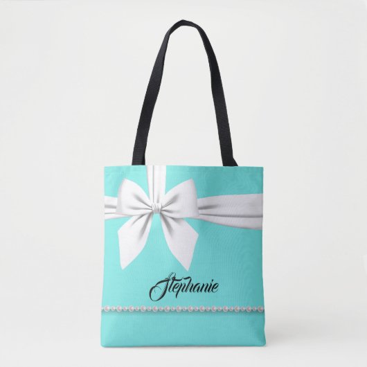 Personalisiert Tote Bag Aqua Bold & Bougie Geschen Tasche (Vorderseite)
