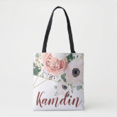 Personalisiert Tote Bag Geometric Garden Rose Anem Tasche (Vorderseite)