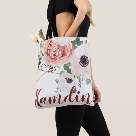 Personalisiert Tote Bag Geometric Garden Rose Anem Tasche (Von Nahem)