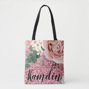 Personalisiert Tote Bag Geometric Garden Rose Glit Tasche