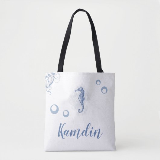 Personalisiert Tote Bag Seepferd Ocean Beach Water Tasche (Vorderseite)