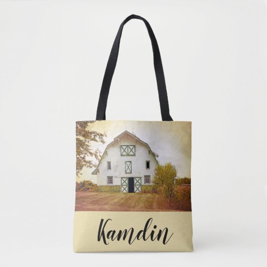 Personalisiert Tote Bag Sunset Barn Country Rustik Tasche (Vorderseite)