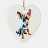 Personalisiert Toy Fox Terrier Puppy Keramik Ornament (Rechts)