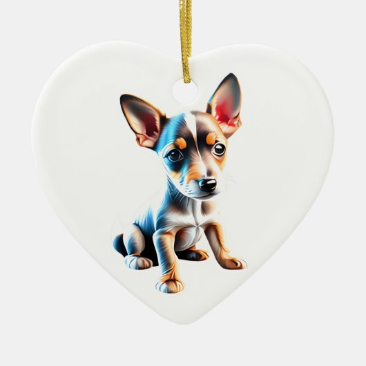 Personalisiert Toy Fox Terrier Puppy Keramik Ornament (Vorne)