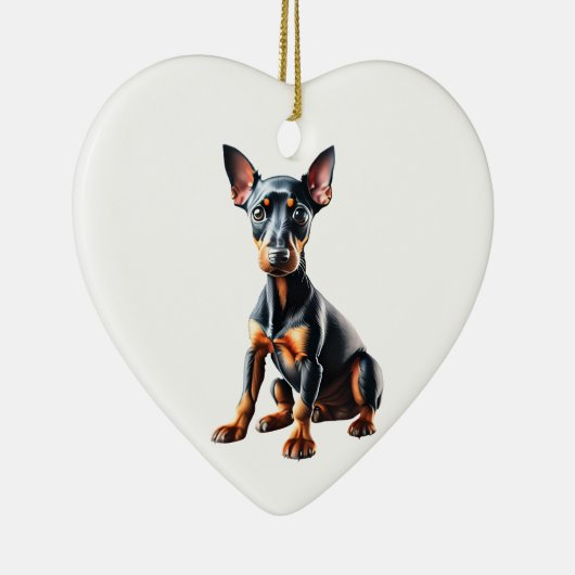 Personalisiert Toy Manchester Terrier Puppy Keramik Ornament (Rechts)