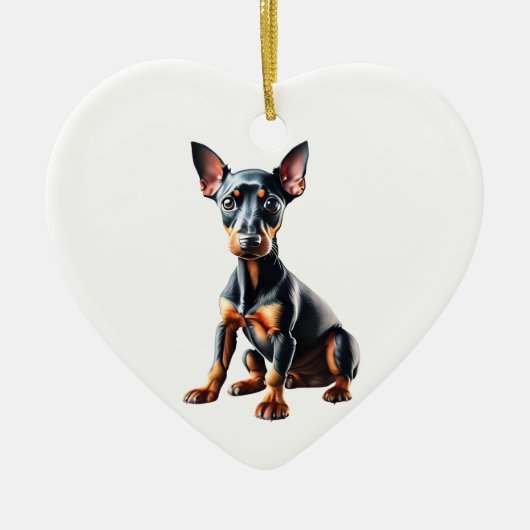 Personalisiert Toy Manchester Terrier Puppy Keramik Ornament (Vorne)