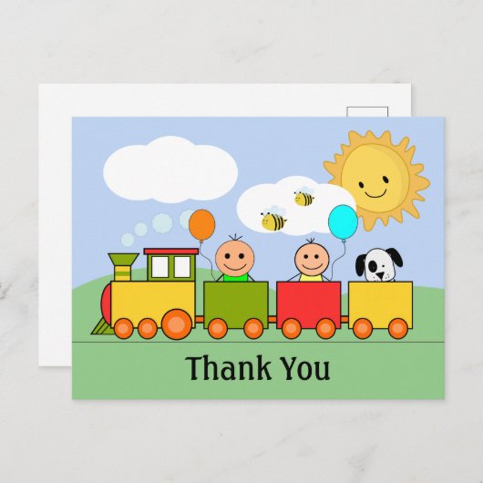 Personalisiert Toy Train Vielen Dank Postkarte (Vorne/Hinten)